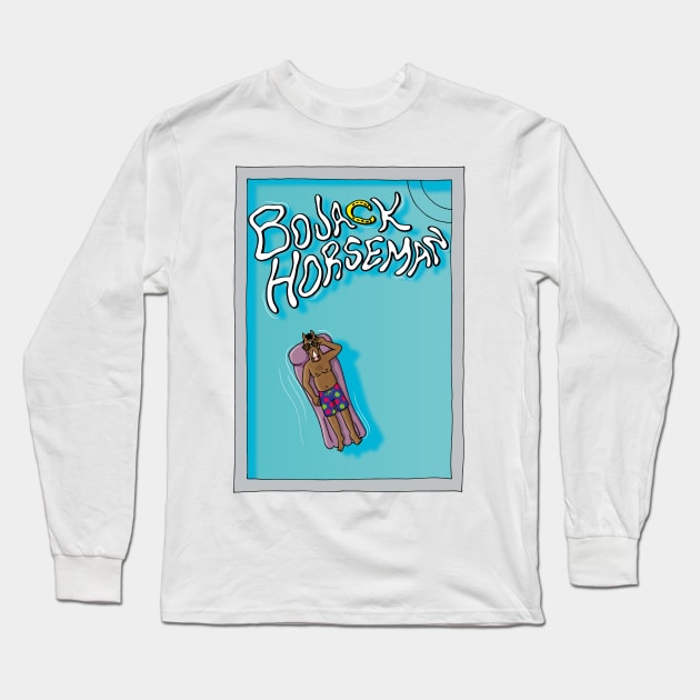 Bojack Horseman in the pool Long Sleeve T-Shirt by JuanGuilleBisbal